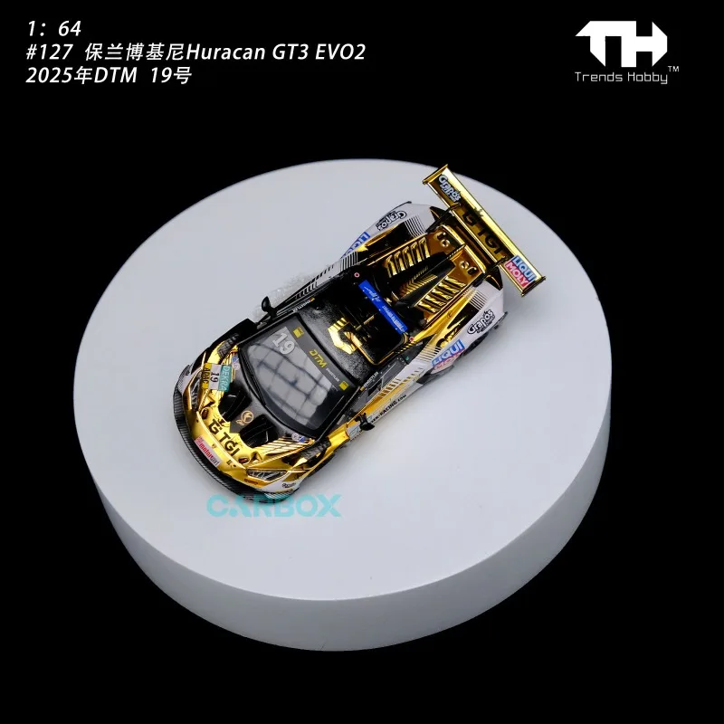 Trends Hobby TH 1:64 Lamborghini Huracan GT3 EVO2 DTM 127 alloy model,small proportion ornaments Creative gifts for boys.