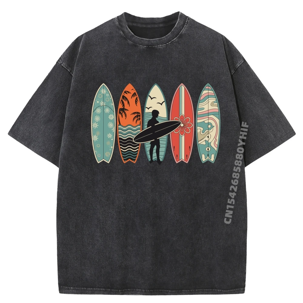 

Printed Tshirt Surfer Surf Hawaii Board Boys Camisas Basicas Hombre Original Mens T-Shirts Vintage Washed Clothes