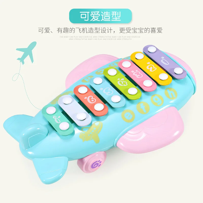 Musical Hand Playing Baby Eight Tone xylophone Piano Baby Educational Musical Instrument Toys 1-2-3 Years Old