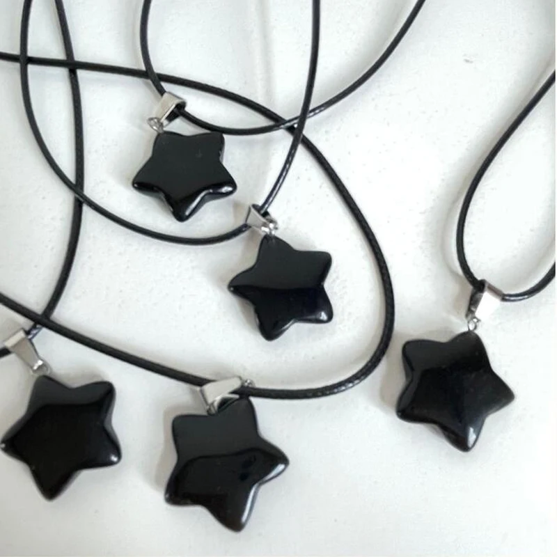 Pentagram Star Crystal Pendant Necklace Sacred Healing Gemstone Natural Stone Pendant for Women Girls Necklace Crystal Healing image 3