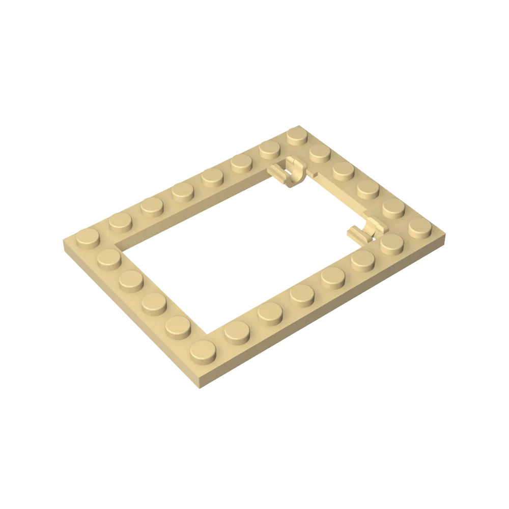 Building Blocks Gobricks GDS-845 Plate Special 6 x 8 Trap Door Frame Horizontal [Long Pin Holders] compatible with lego 92107