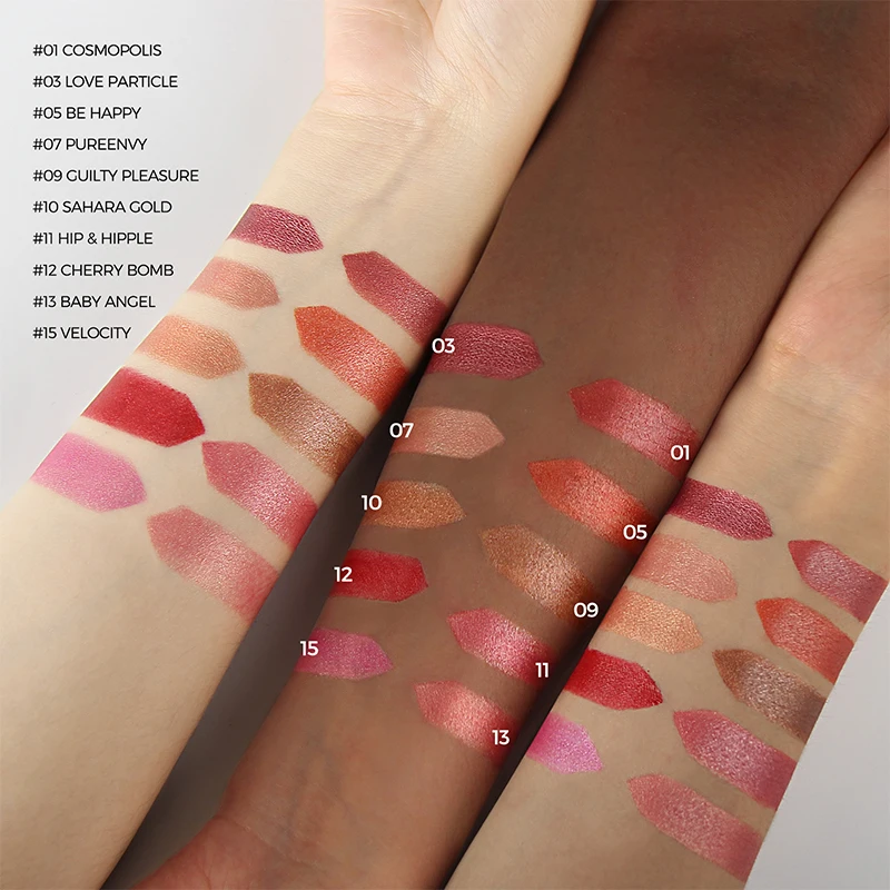 Perlglanz-Lippenstifte in 10 Farben, kein Farbverlust, kein klebriger Becher, langanhaltender, feuchtigkeitsspendender und feuchtigkeitsspendender, farbverschiebender Lippenstift