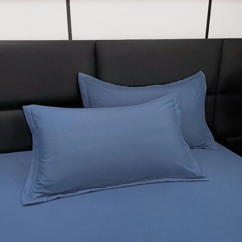 Washed Cotton Solid Color Pillowcase 48*74cm Pillow Case Home Bed Bedding for Standard Size Grade A Home Textile Hotel Decor 1Pc