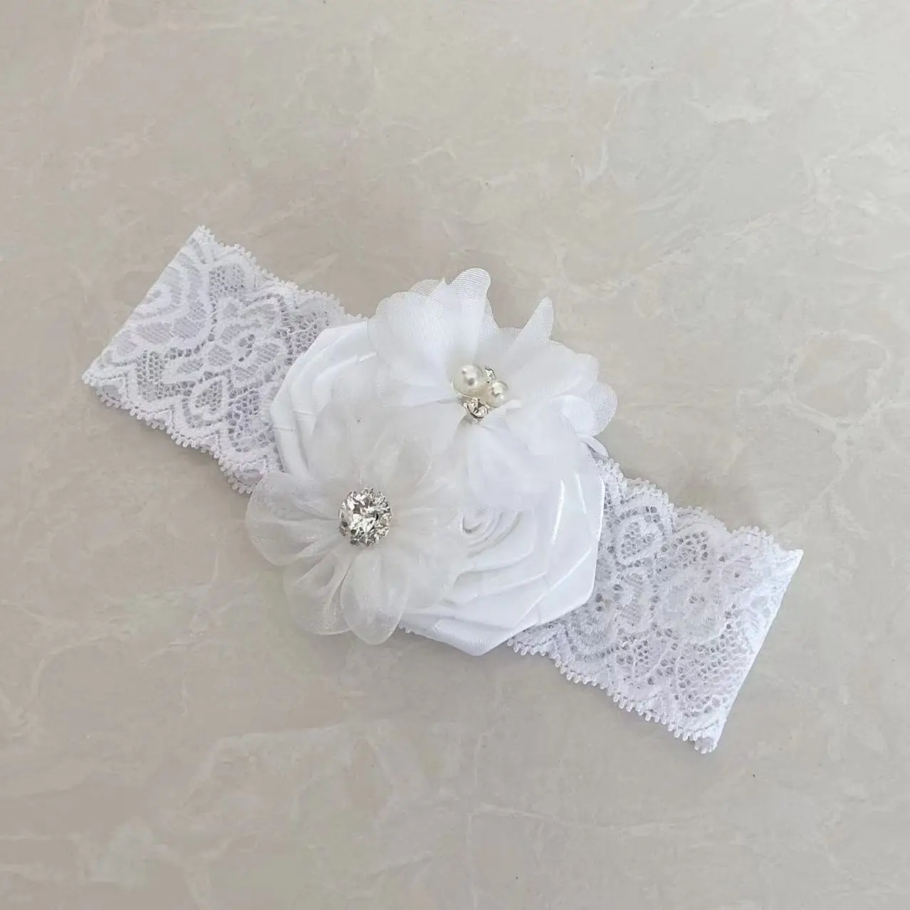 White Baptism Christening Baptismal Baby Newborn Infant Headband