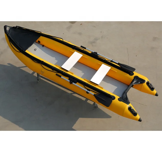 PVC 3.65m Inflatable Double Yacht Fit Two Adults Electric Powered Water Craft For Drifting Fishing Outdoor Activities