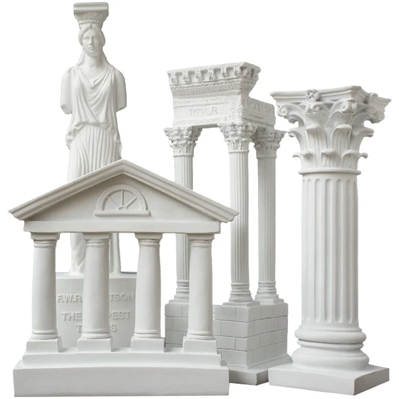 

Architecture Model Roman Column Greek Temple Building Home Decoration European Decorative Plaster Pillar Resin Sculpture