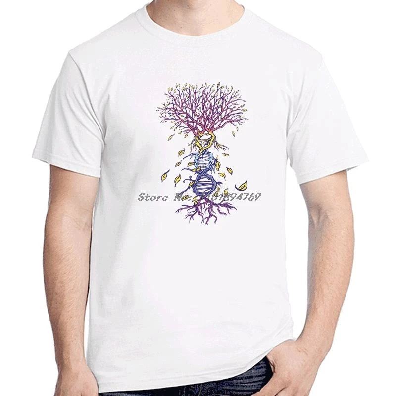 Dna Biology Genetics Tree Of Life Fashion Graphic T Shirts Summer Cotton Short Sleeve T-Shirt Tees Tops New Shirts And T-Shirts