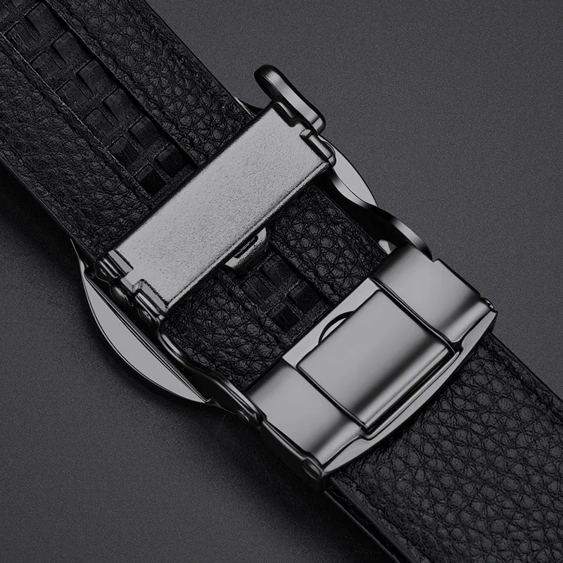 Men's formal belt fashionable cowhide belt personalized automatic buckle versatile belt