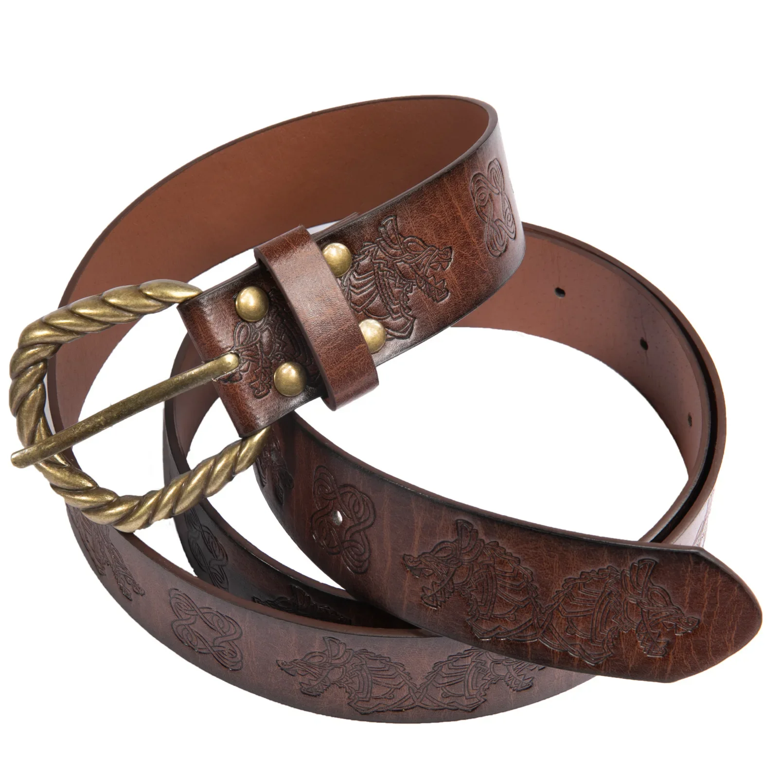 Middeleeuwse zwaardring riem retro kostuum accessoire pantseruitrusting Viking ridder piraat cosplay lederen zwarte lange riem voor mannen