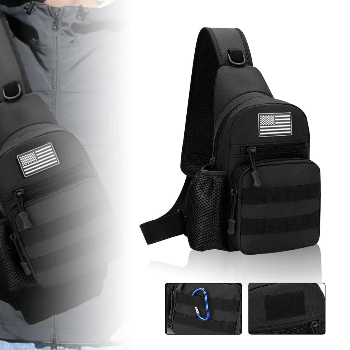 

Tactical Shoulder Bag Molle Shoulder Backpacks Sling Daypack Backpack Chest Fishing Camping Fanny Pack