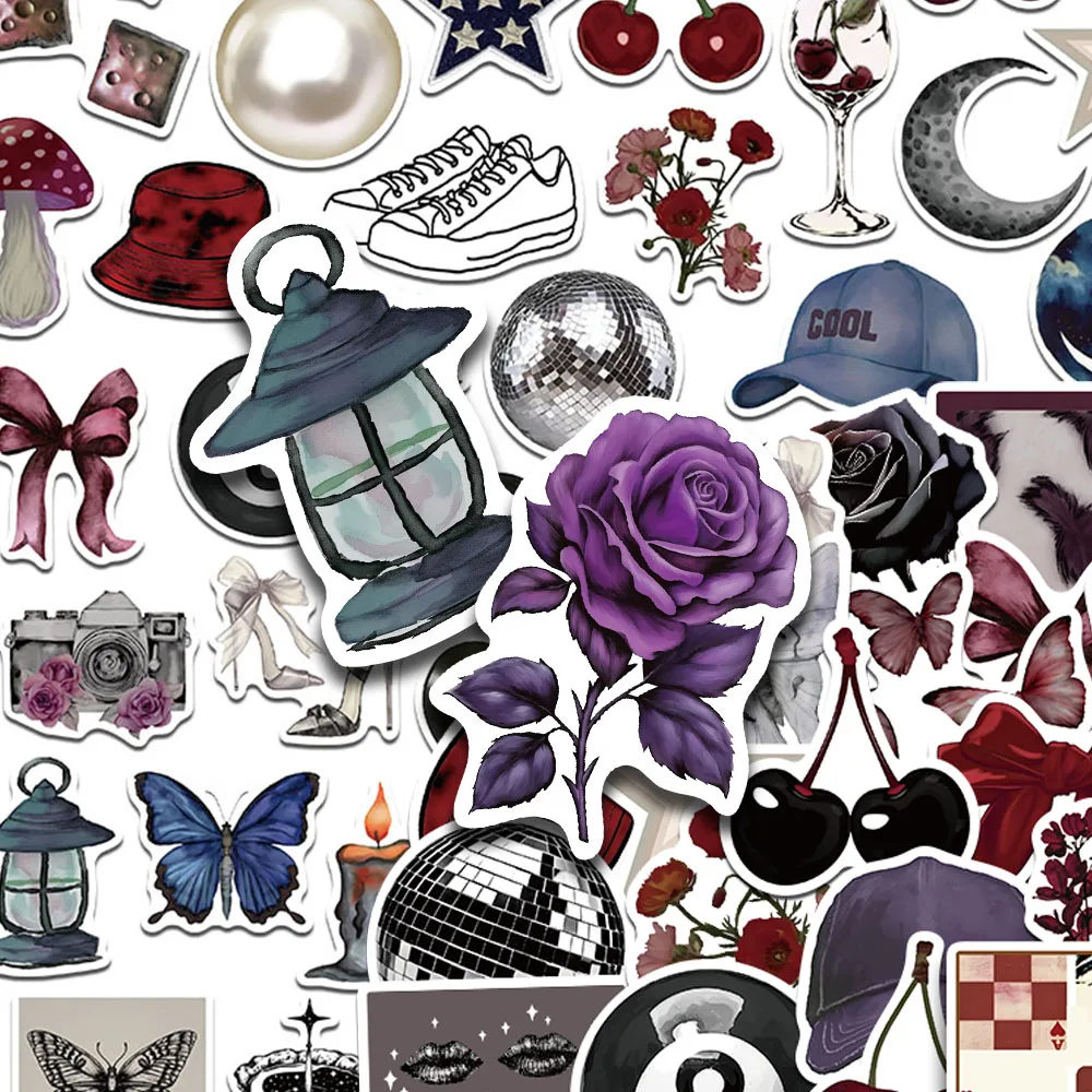 

50 шт. крутых готических стикеров в стиле Pinterest для ноутбуков, скрапбуков, скейтбордов, шлемов, чемоданов, ретро-эстетика, DIY