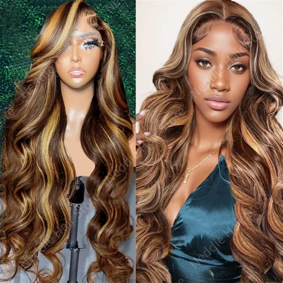 Highlight 13X6 Hd Body Wave Pruik Menselijk Haar Kant Frontale Pruiken Voor Vrouwen 30 40 Inch Braziliaanse Remy Keuze Golvende Goedkope Pruik