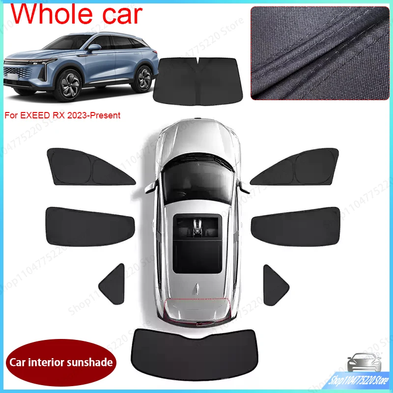 Car Black Window Privacy Sunshade For EXEED RX 2023-Present Auto Anti-UV Heat Insulation Protect Cover Interior Accessory