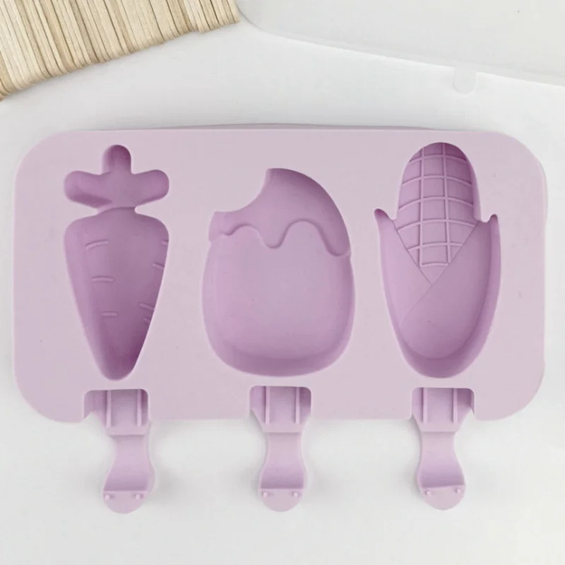 BPA- Silicone Ice Cream Mold Maker Sustainable Popsicle Ice Tray for Dessert Ice Cube Molds