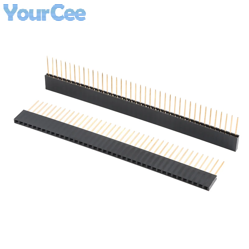 10pcs/5pcs 2.54mm Single/Double Female Socket Connector 11MM Length Pin 40P 20P 16P 10P 8P 6P 5P 4P 3P 2P Straight Needle Base image 6