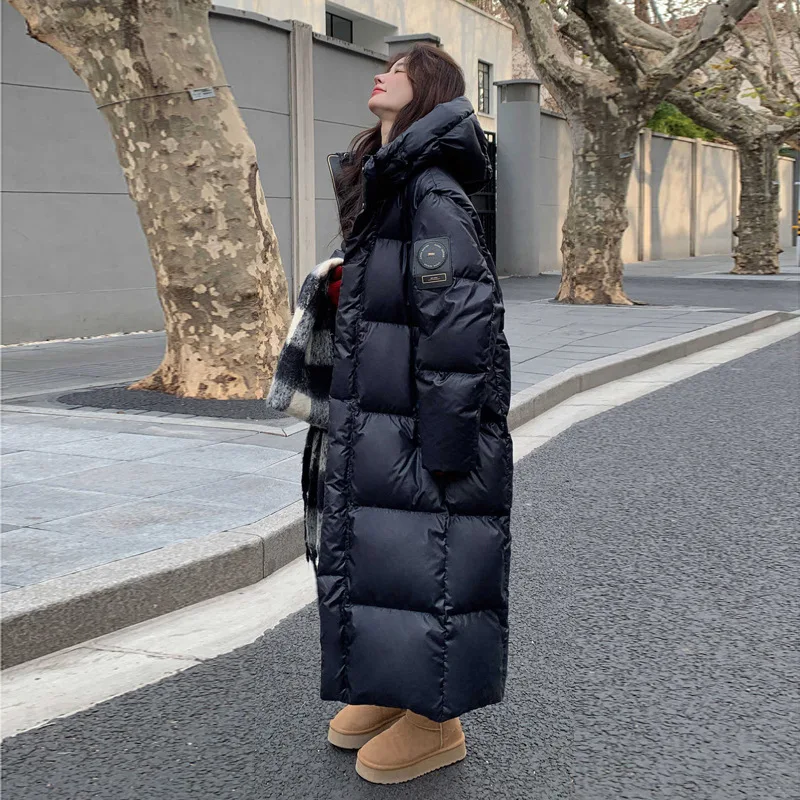 

Women Parkas Jacket Thick Warm Zipper Hoodies Jackets Long Coat Loose Spliced Pocket Coats Casual Streetwear Winter Office Lady