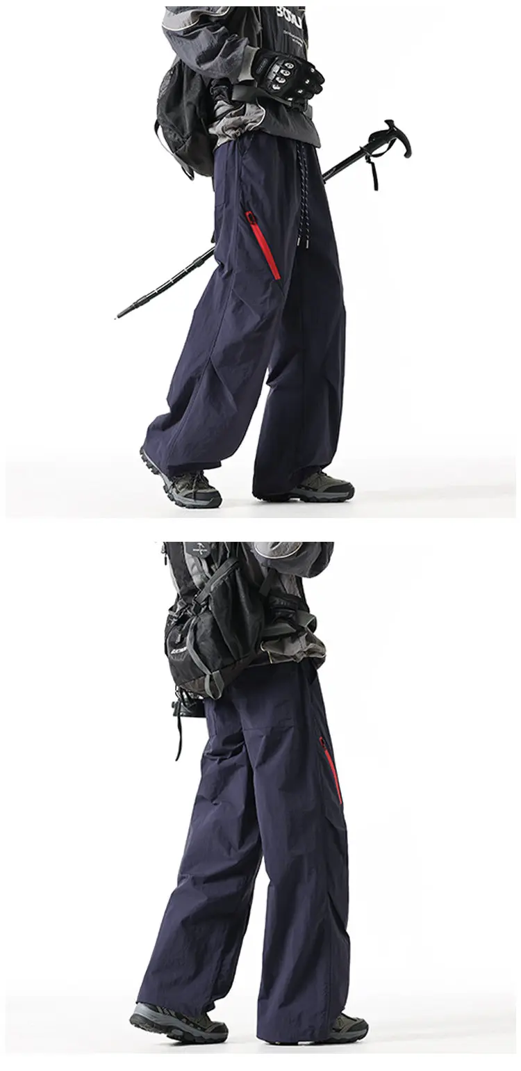 2026 Neue Unisex Winddichte & Wasserdichte Outdoor-Wanderhose mit Seitenreißverschluss-Design Wasserabweisende Winddichte Techwear-Hose – Detail 13