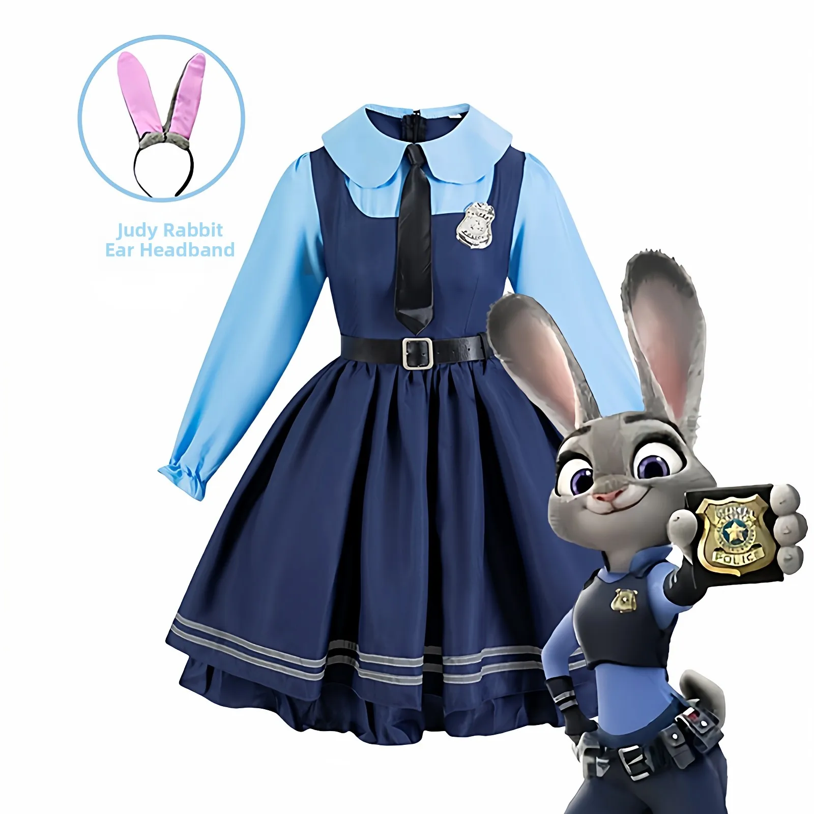 Halloween Crazy Animal City Judy Rabbit Dress Cosplay Costume Performance Outfit Women's Traditional Chinese Clothing Stage C...