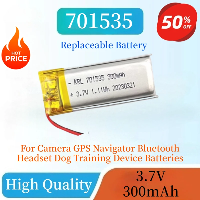 Brand New 701535 3.7V 300mAh Rechargeable Li-Po Battery for Camera GPS Navigator Bluetooth Headset Dog Training Device Batteries