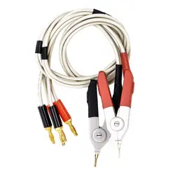 1 Pair Insulated Banana Plug Clips Cable Low Resistance LCR Clip Probe Leads Test Meter Terminal Kelvin New
