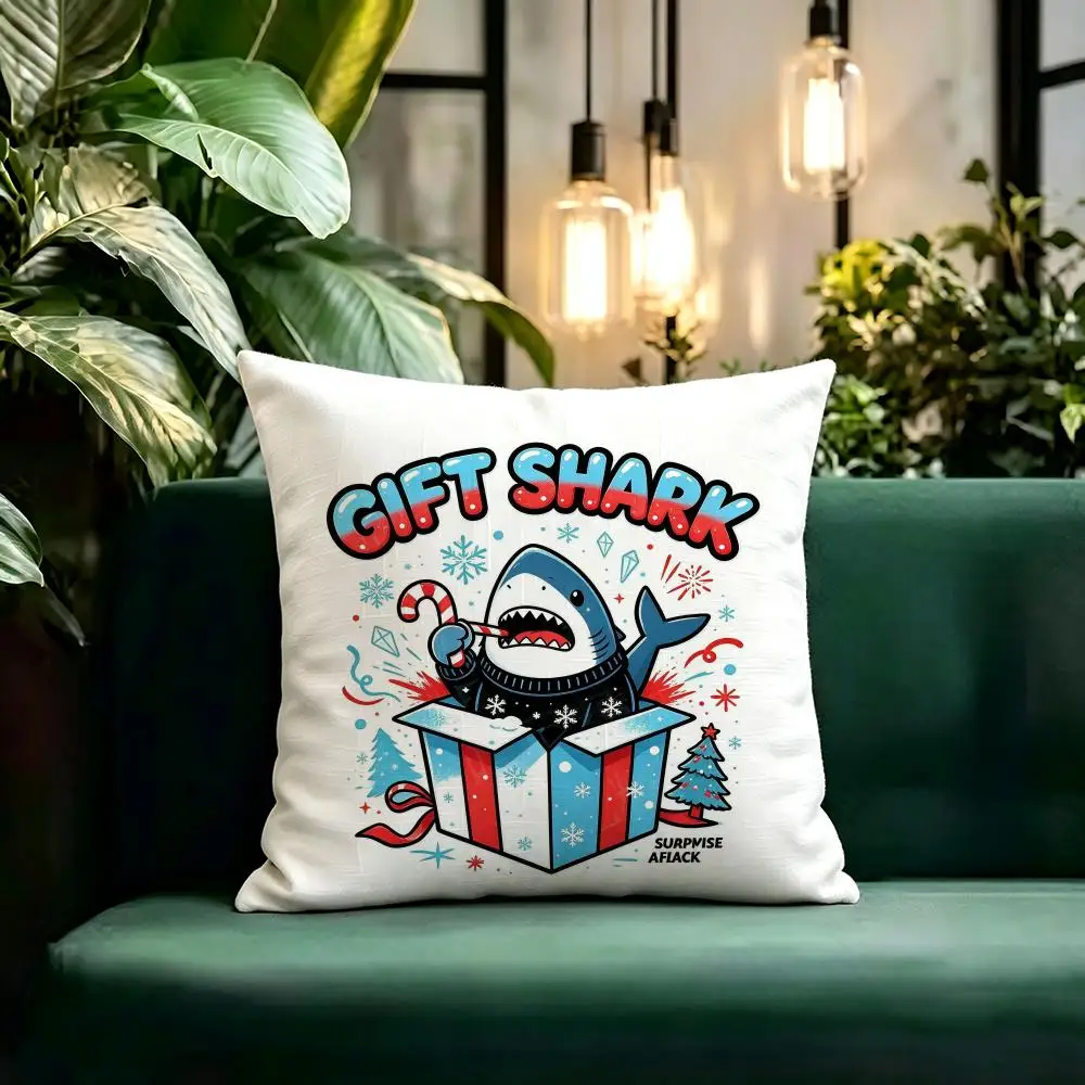 Trending Retro Street Style Christmas Cushion Cover Linen Pillow Cover Invisible Zipper para Sofa Silla de Oficina