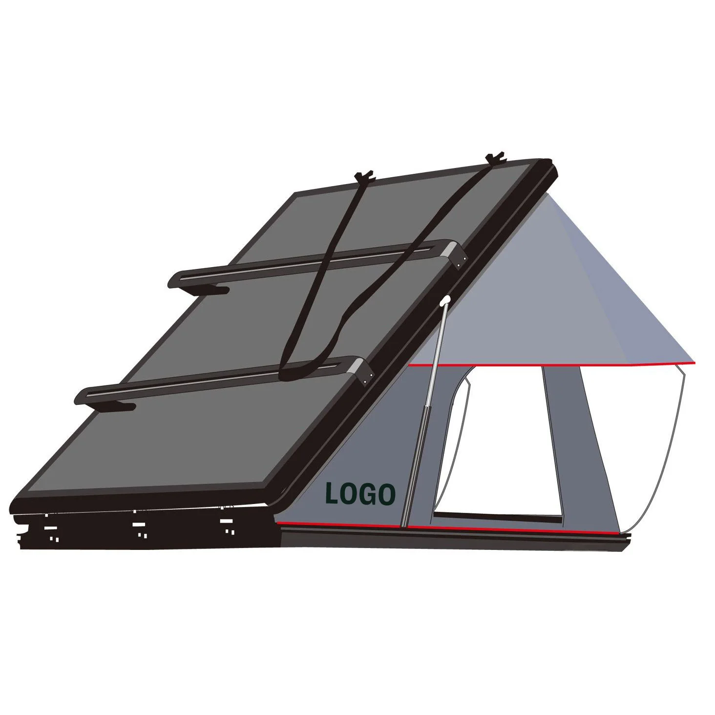 Stock Customized Configurable Solar Panels Roof Tents Automatic Opening Lightweight Honeycomb Panels Car Hard Top Oxford