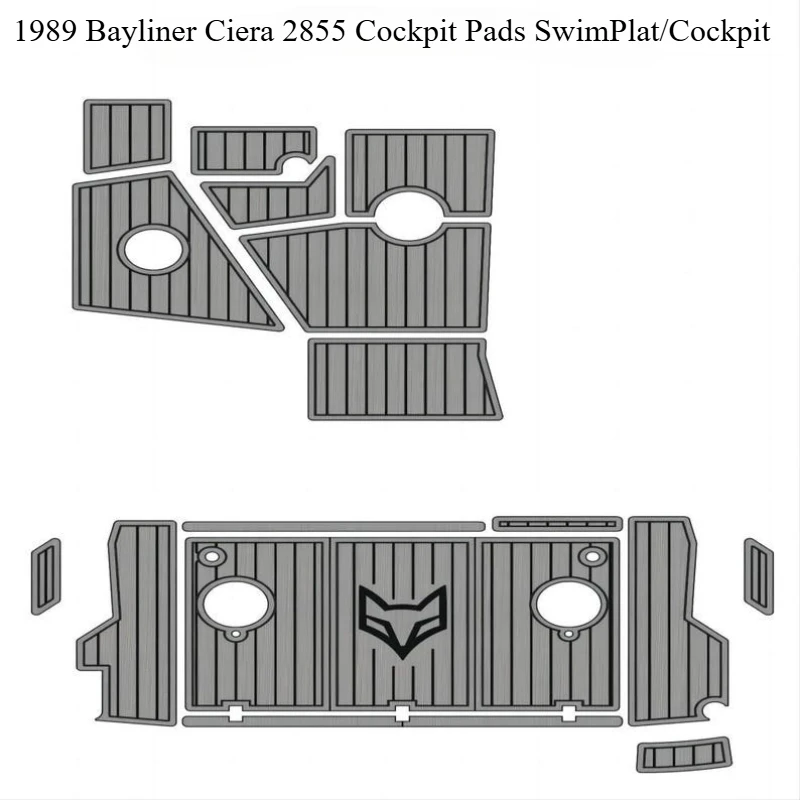 

KXKZREN Customized 1989 Bayliner Ciera 2855 Cockpit Pads SwimPlat/Cockpit EVA Foam Decking Sheet for Boat Faux Teak Flooring Pad