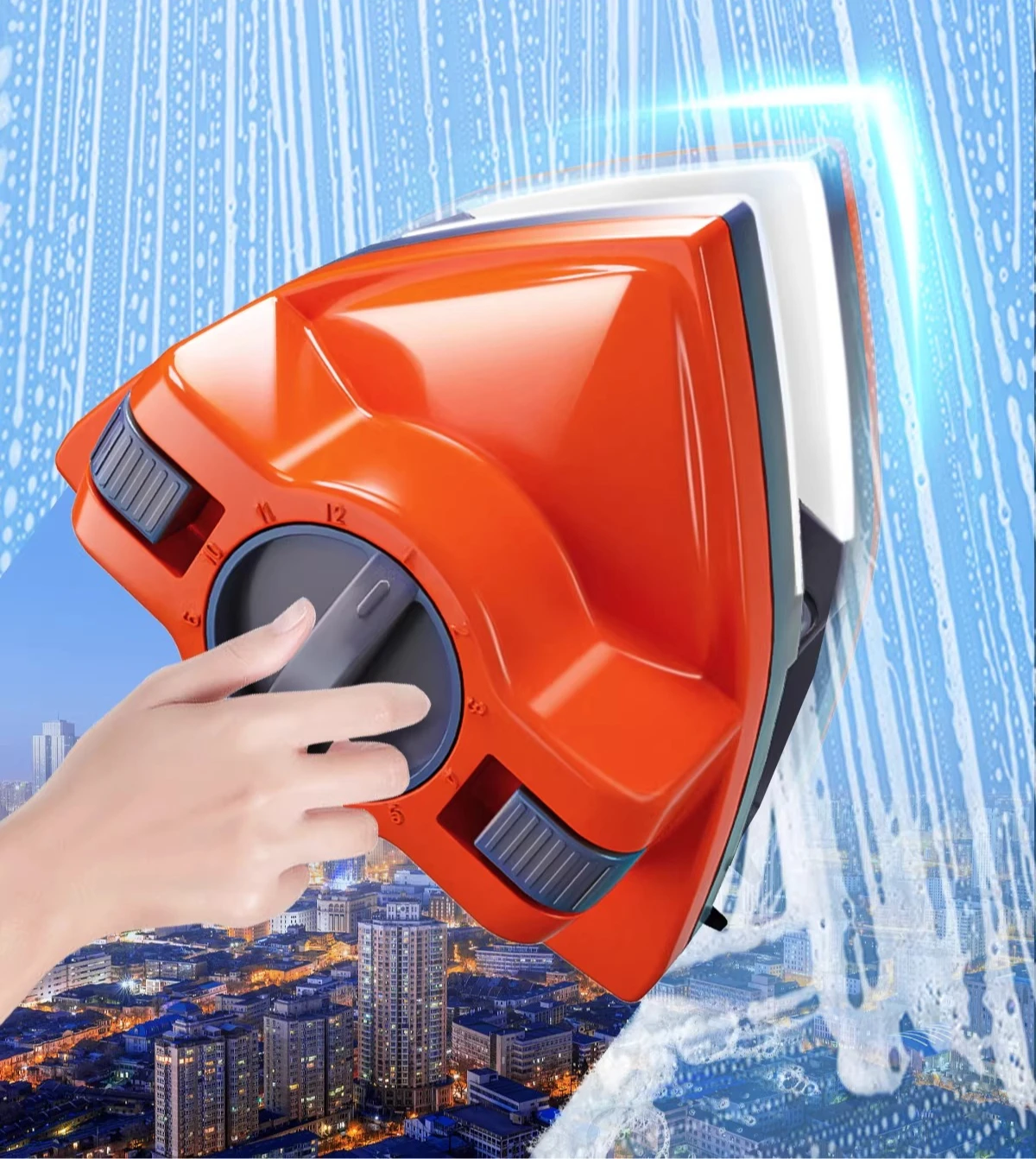 Double-sided glass cleaning tool, window cleaning outside the high-rise window, housekeeping special tool scraping brush