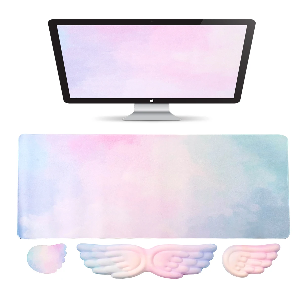 Colorful Keyboard Mouse Wrist Rest Angel Wing Memory Foam Mouse Wrist Rest Support Ergonomic Non-Slip For Office Computer Laptop