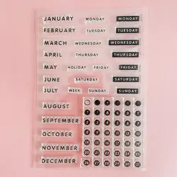 month week planner Clear Stamp Transparent Silicone Stamp Seal Sheet For Scrapbooking Photo Album Decoration