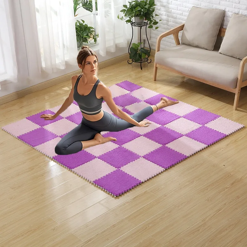 

40pcs Interlocking Floor Mats - Non-Slip Mat Tiles, Beige/ White/, Easy Snap-together Installation, for Living Room, Kitchen, Bathroom - Durable EVA/ Polyester Flooring (11.8x11.8 Inch) - Ideal for Home & Commercial Spaces, Office Flooring