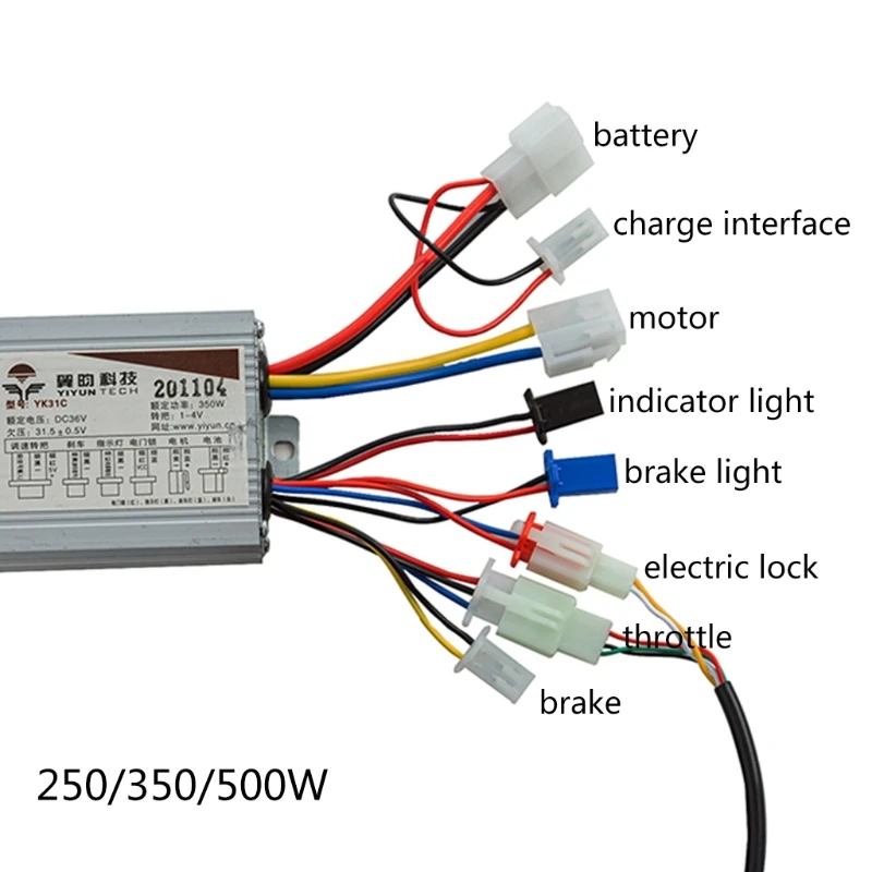 Bicycle Scooter Accessories Motor Brushed Controller & Throttle Twist Grip for Electric Scooter Bicycle