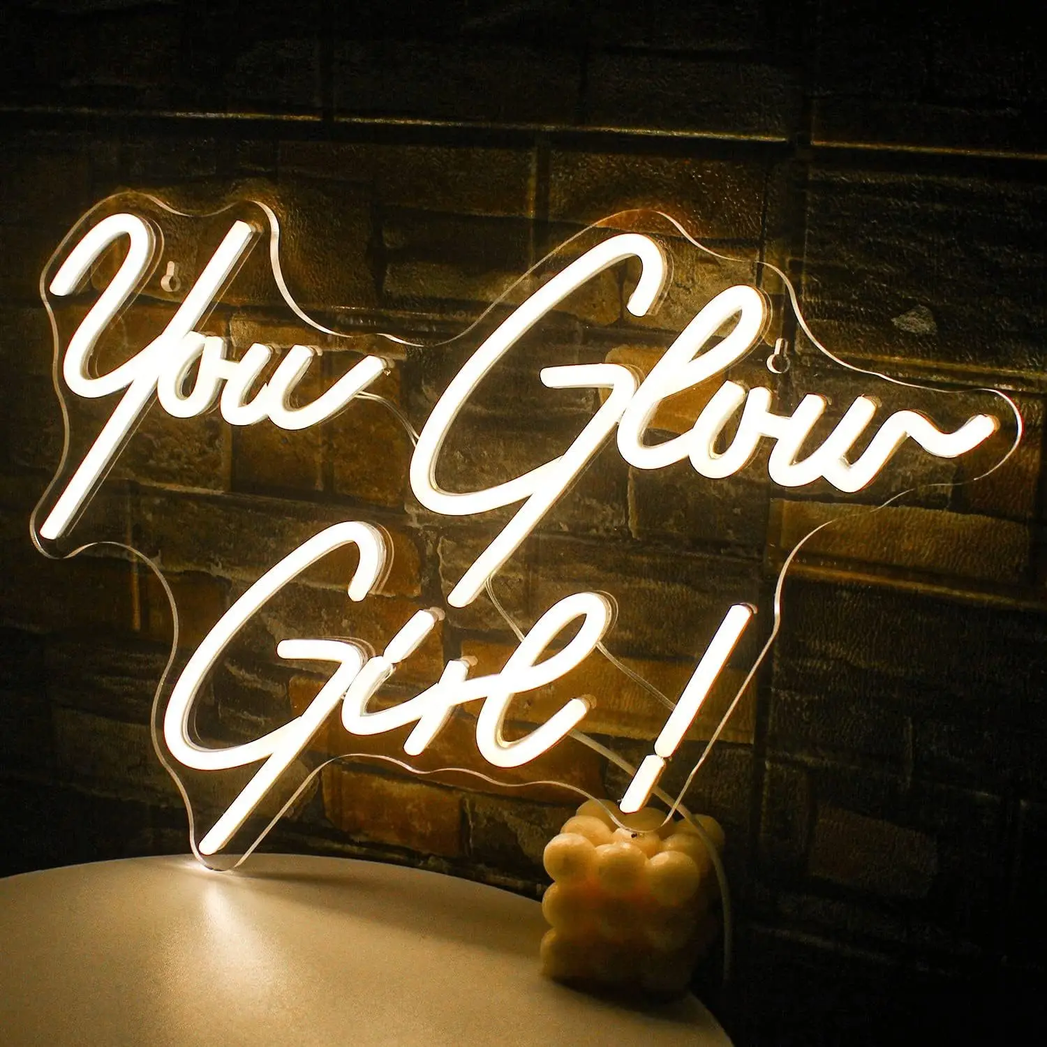 You Glow Girl Neon Sign LED Light for Bedroom Dorm Living Room Decor USB Rechargeable Night Light Modern Wall Art  Room Gift