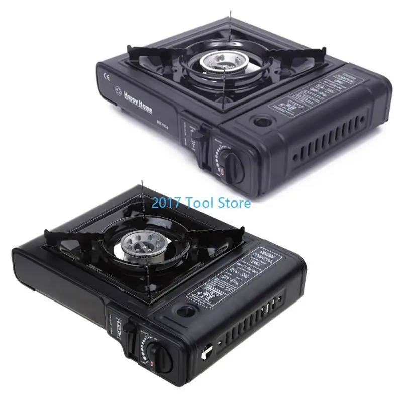 

K92A Портативная газовая плита для кемпинга, черная нержавеющая сталь, горелка для приготовления пищи на открытом воздухе для на