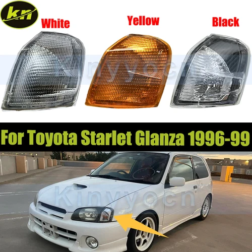 1 par de luces de curva para faros de coche, luz de esquina para Toyota Starlet Glanza 1996 1997 1998 1999, lámpara de luz de esquina