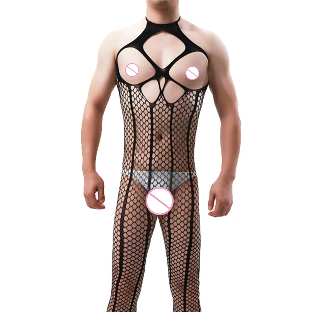 

Мужское нижнее белье с открытой промежностью, прозрачное сетчатое нижнее белье, сексуальные ажурные чулки, колготки, боди, мужской комбинезон