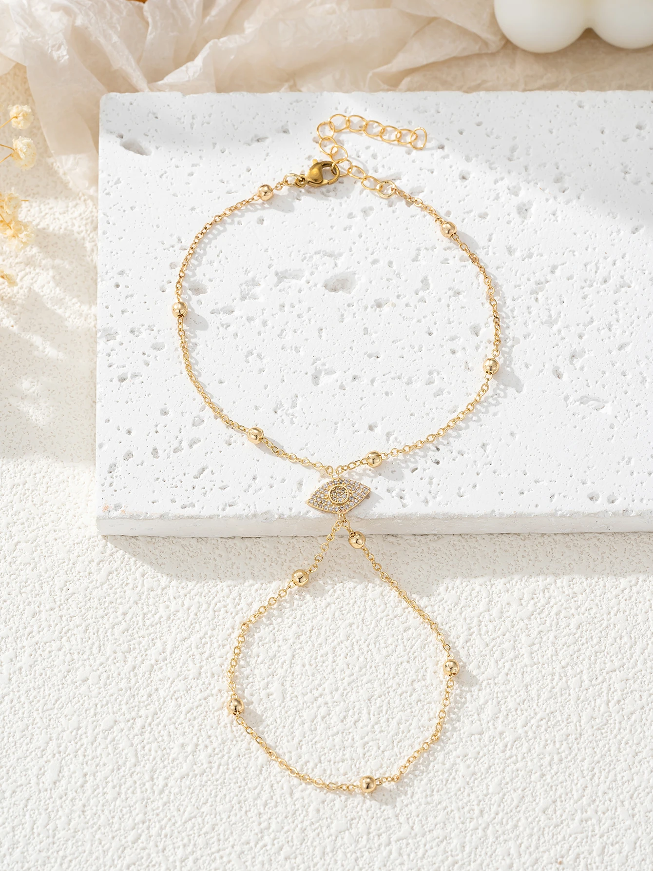 بسيطة ومبتكرة مكعب زركونيا قلادة عين الشيطان، سوار الاصبع، مجوهرات مهرجان الموسيقى