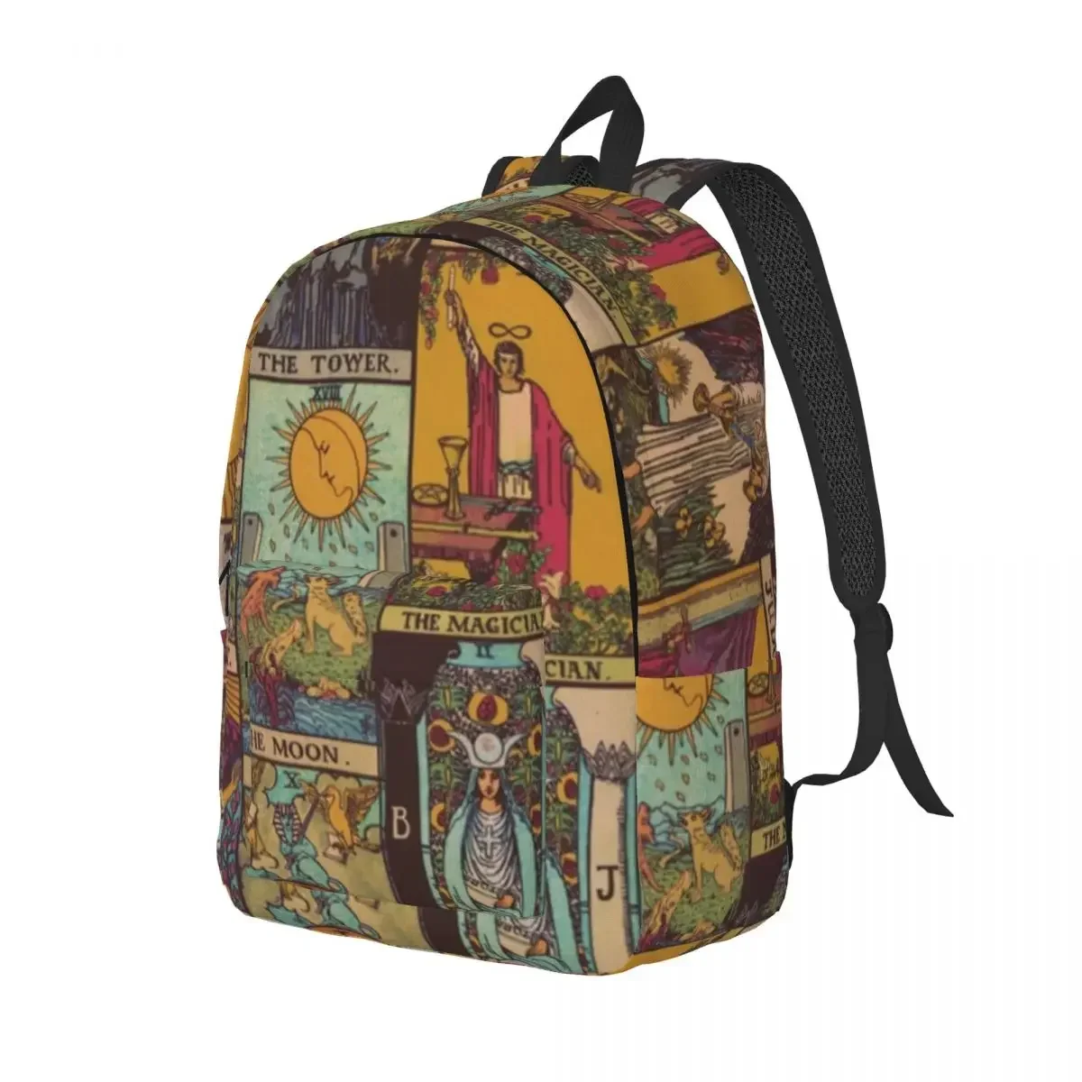 Tarot Patchwork กระเป๋าเป้สะพายหลัง Boy Vintage พิมพ์กระเป๋าเป้สะพายหลังโพลีเอสเตอร์ Kawaii โรงเรียนกระเป๋าวิทยาลัยออกแบบ Rucksack คริสต์มาสของขวัญ