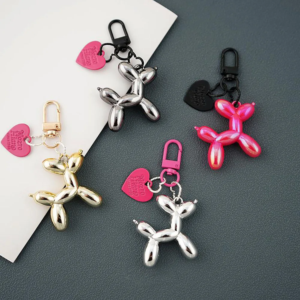 Fashion Keychain Punk Y2K Balloon Dog Keychains for Women Bag Pendant Jewelry Trinket Girl's Car Key Ring Key Chain Accessories