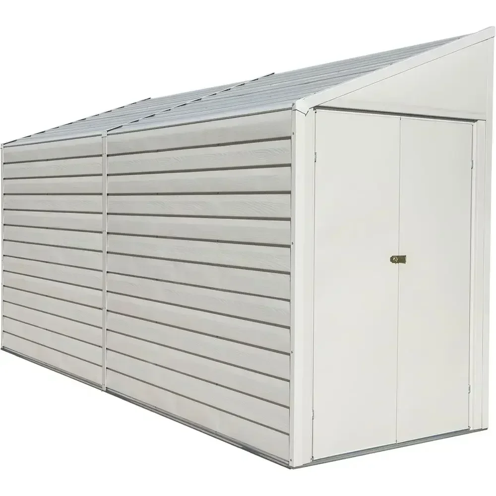 Compact Galvanized Steel Storage Shed with Pent Roof, 4' x 10'
