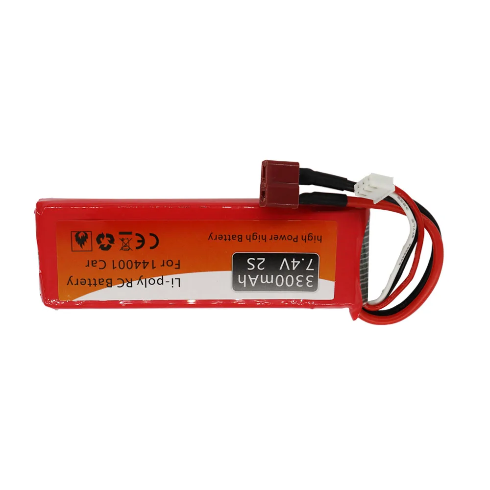 7.4V 3300mAh bateria Lipo z zestaw z ładowarką do Wltoys 1/14 144001 pilot zabawka samochód akcesoria do łodzi 7.4V 2S bateria liion