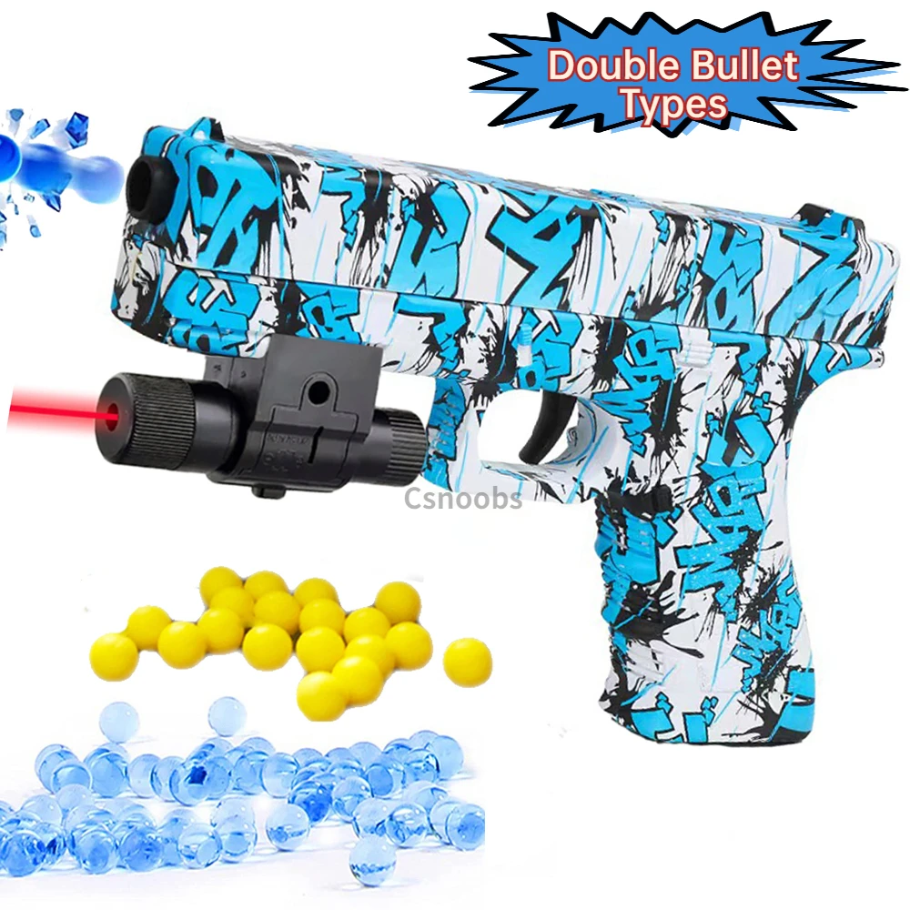 Double Bullet Types G17 Manual Loading Toy Guns Safety Bullet Gun CS Outdoor Weapon Shooting Game Birthday Gift  for Kids Adult