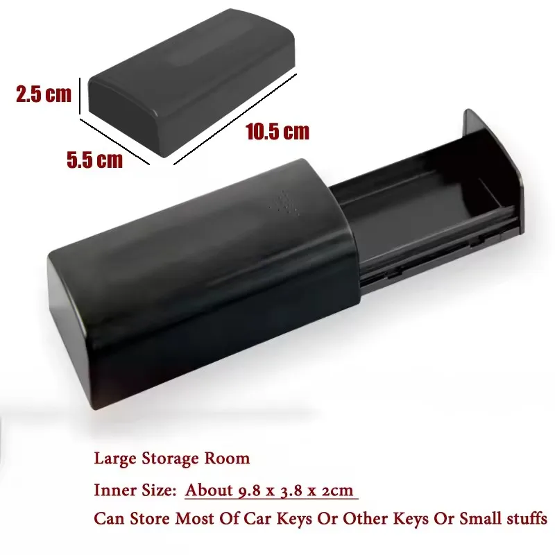 Creative Hidden Secret Box Magnetic Black Key Safe Box Car Key Holder Stash For Home Office Truck Car Caravan Outdoor Storage