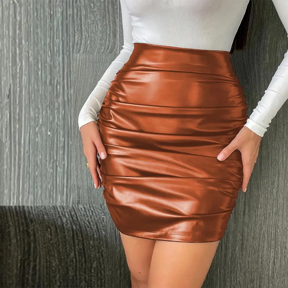 Sexy Mini Rok Vrouwen Hoge Taille Slanke Schede Rok Met Rits Sluiting Geplooide Rok Commuter Bodycon Rokken Vrouwen Clubkleding Rokken