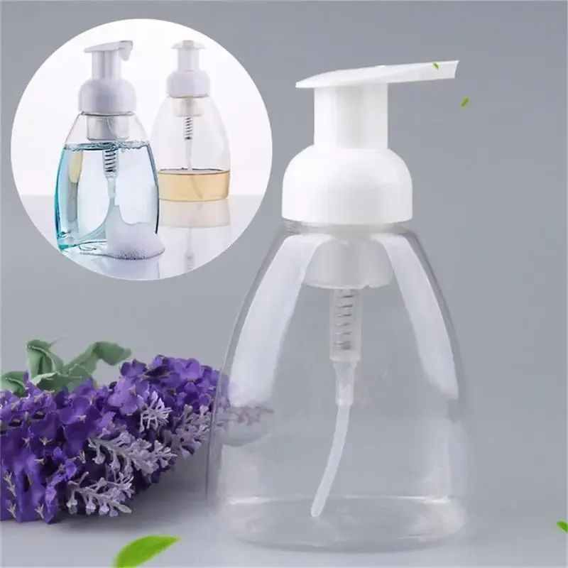300ml 1pcs Plastic Bottle Foam Pump Cleaning Flask Hand Soap Shampoo Travel Dispenser Transparent Bottle Wholesale