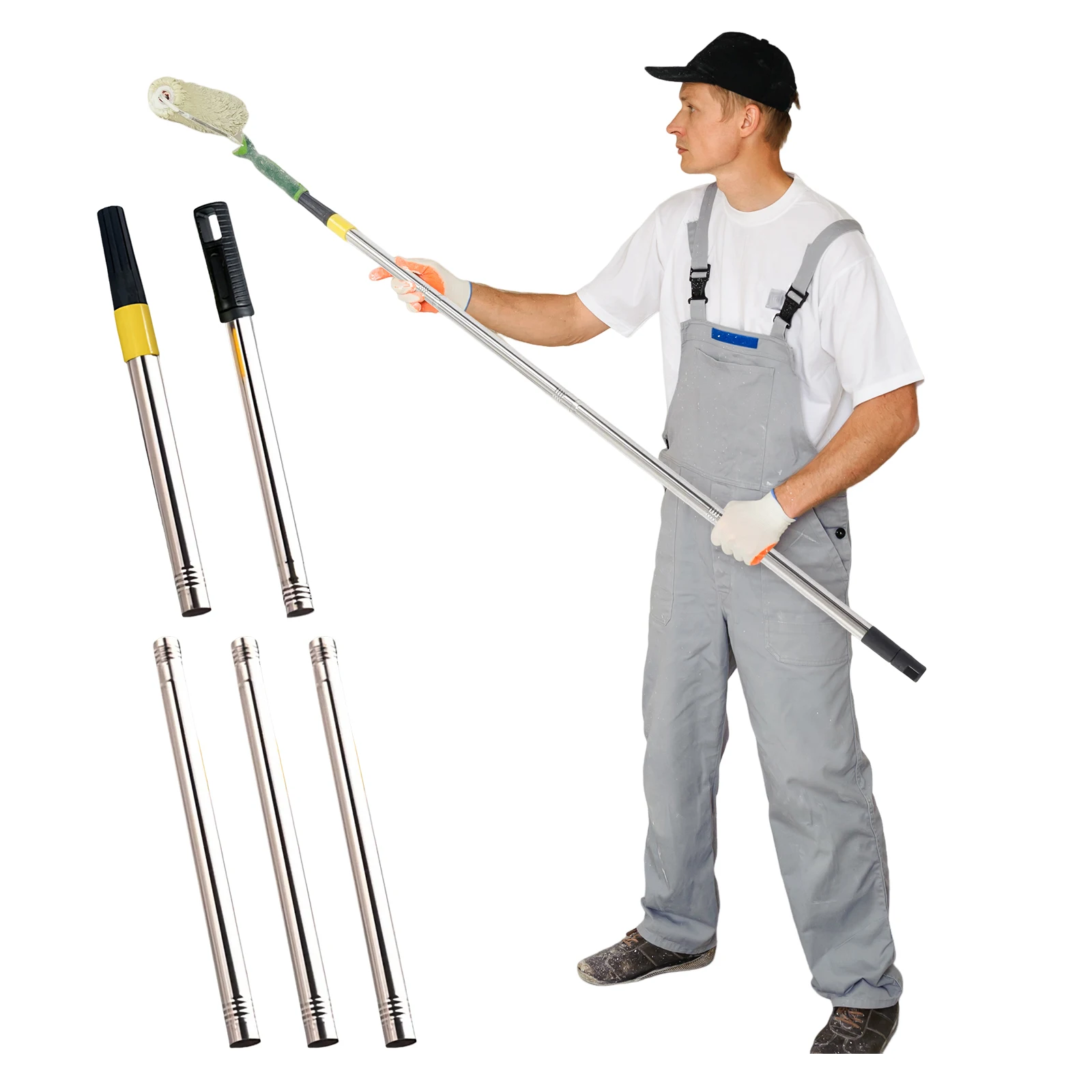 Paint Roller Extension Poles Lightweight Multi-Purpose Telescoping Pole for Ceiling Cleaning Tidying Home Outdoors Use