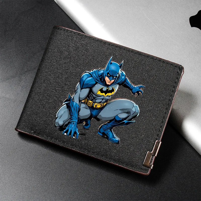 Batmaned Men Square Wallet Anime Cartoon Print Money Clip The Dark Knight Portable Multi Function Card Holder New Birthday Gifts view 5
