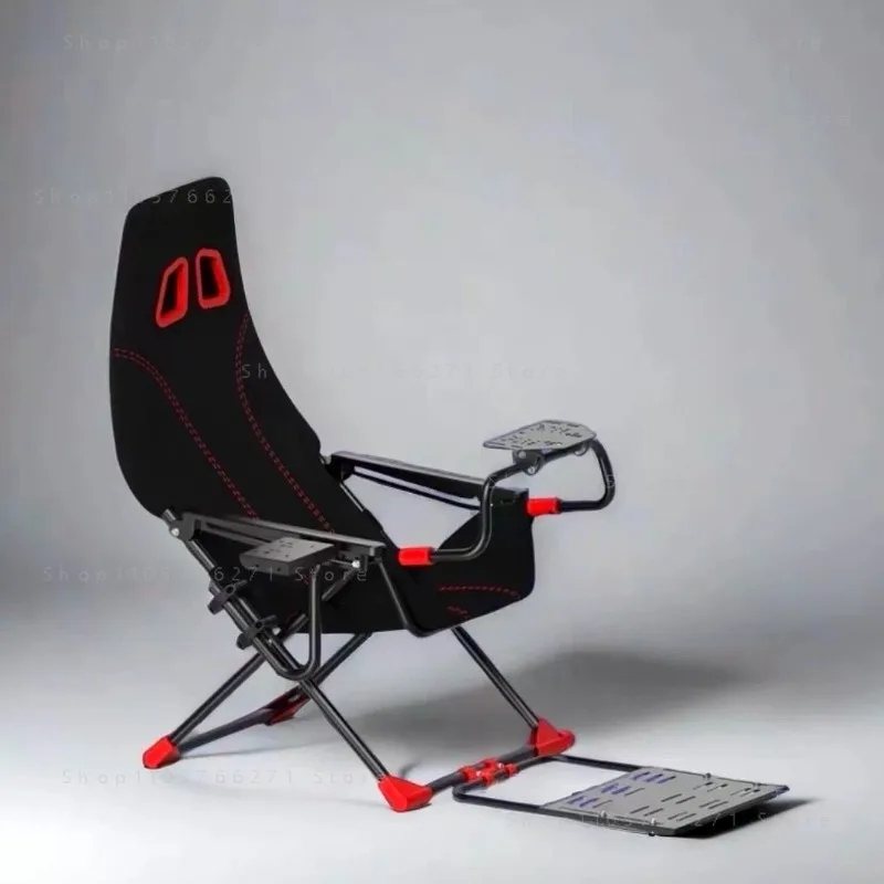 Foldable Racing Simulator Cockpit Frame With Integrated Seat  Adjustable Mount For Steering Wheel  Pedals And Gear Shifter  Hom