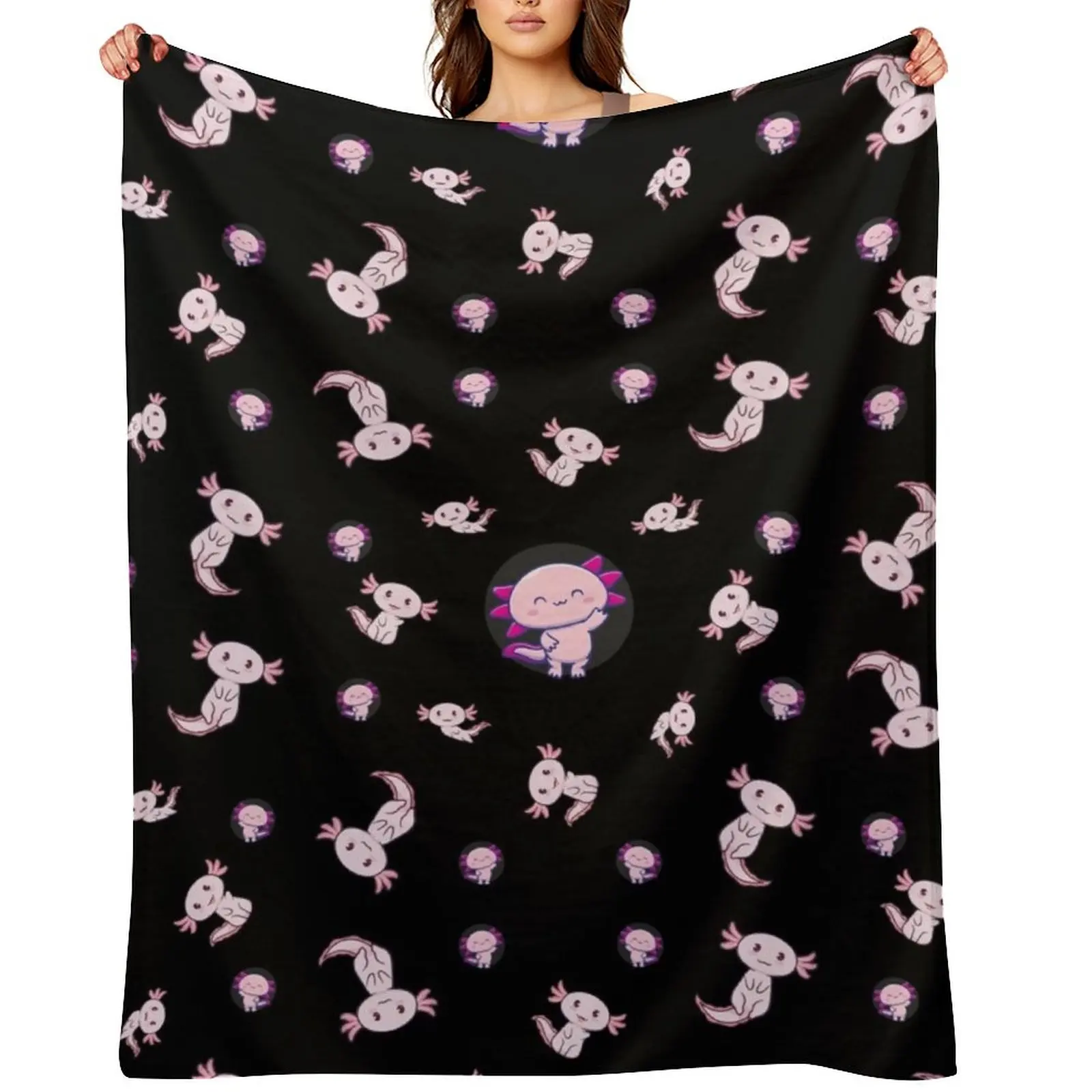 I axolotl أسئلة رمي بطانية تتحرك أسرة الشتاء سرير فاخر بطانيات عصرية #1