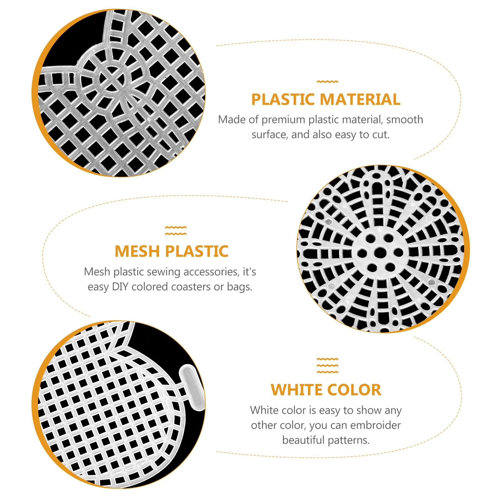 

70Pcs Plastic Canvas Sheets Cross Stitch Mesh White Premium Plastic Embroidery Craft Sewing Supply Cross Stitch Accessories